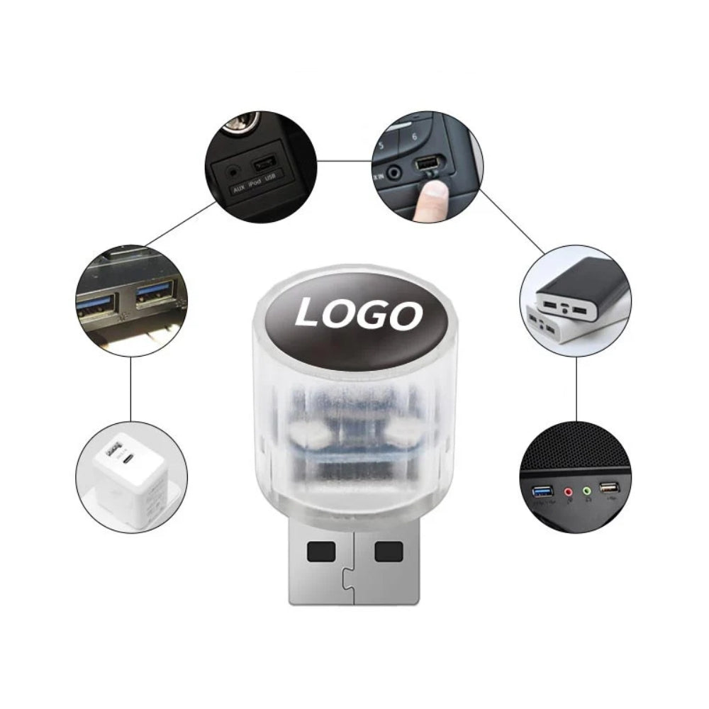 Dekorativt mini-USB-LED-lys til bilens kabine